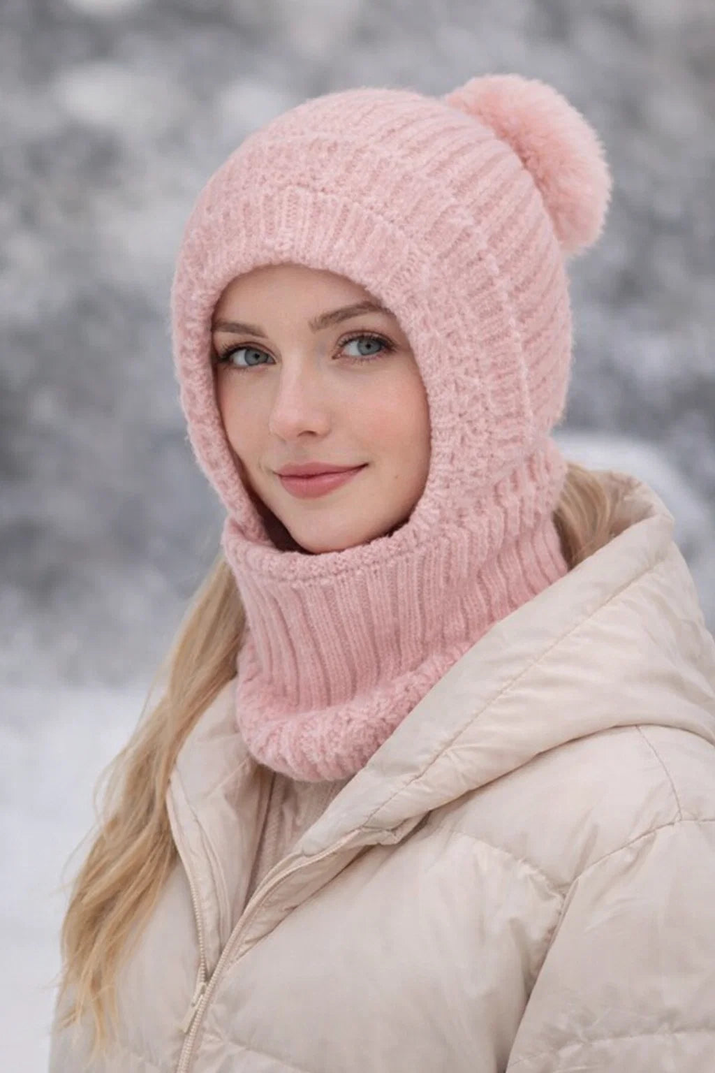 Balaclava-Wintermütze mit Fleecefutter