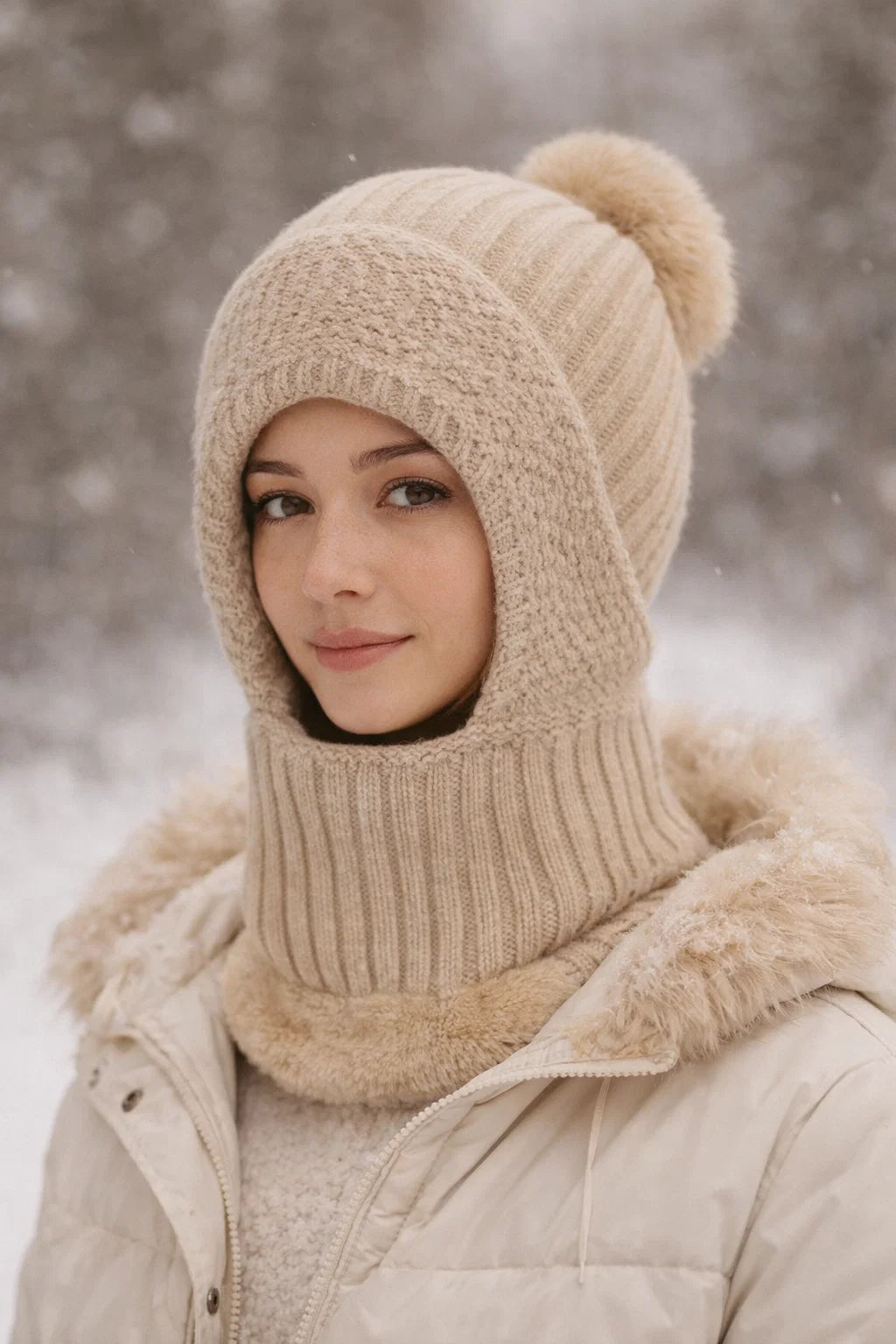 Balaclava-Wintermütze mit Fleecefutter