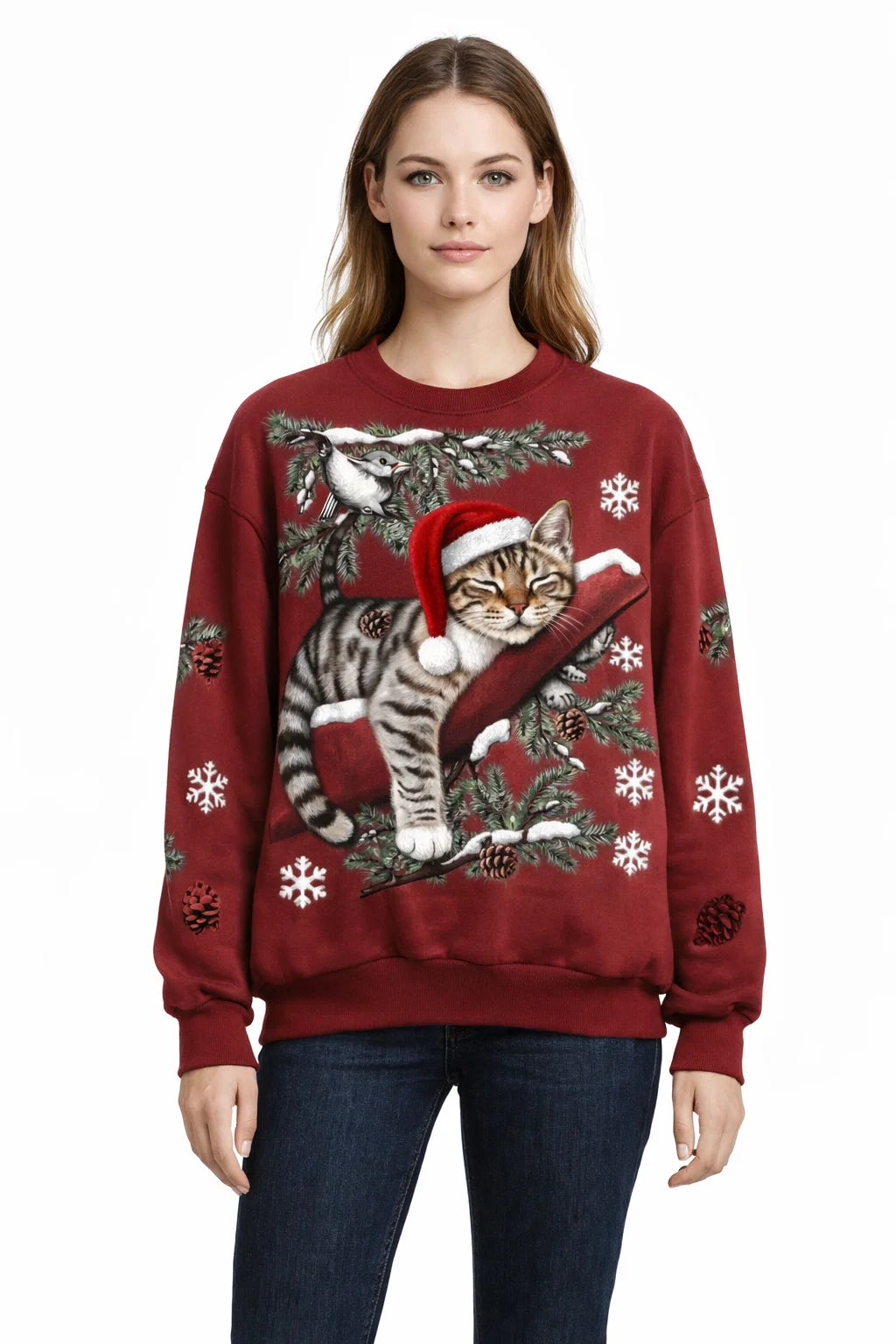 Weihnachtskatzen-Pullover