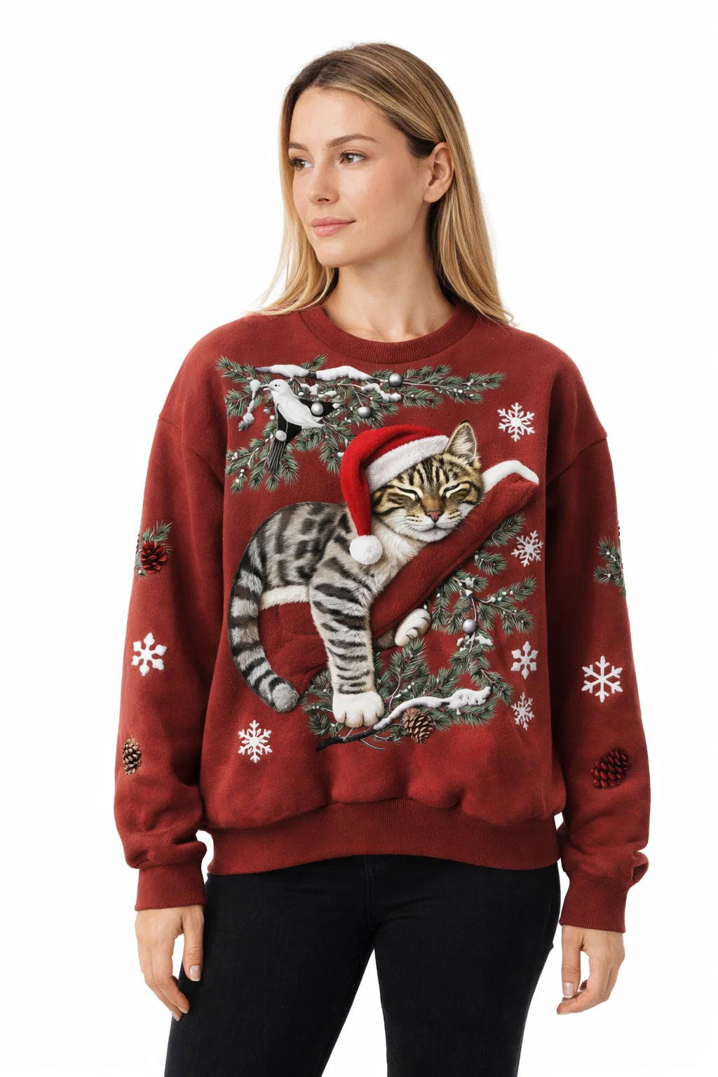 Weihnachtskatzen-Pullover