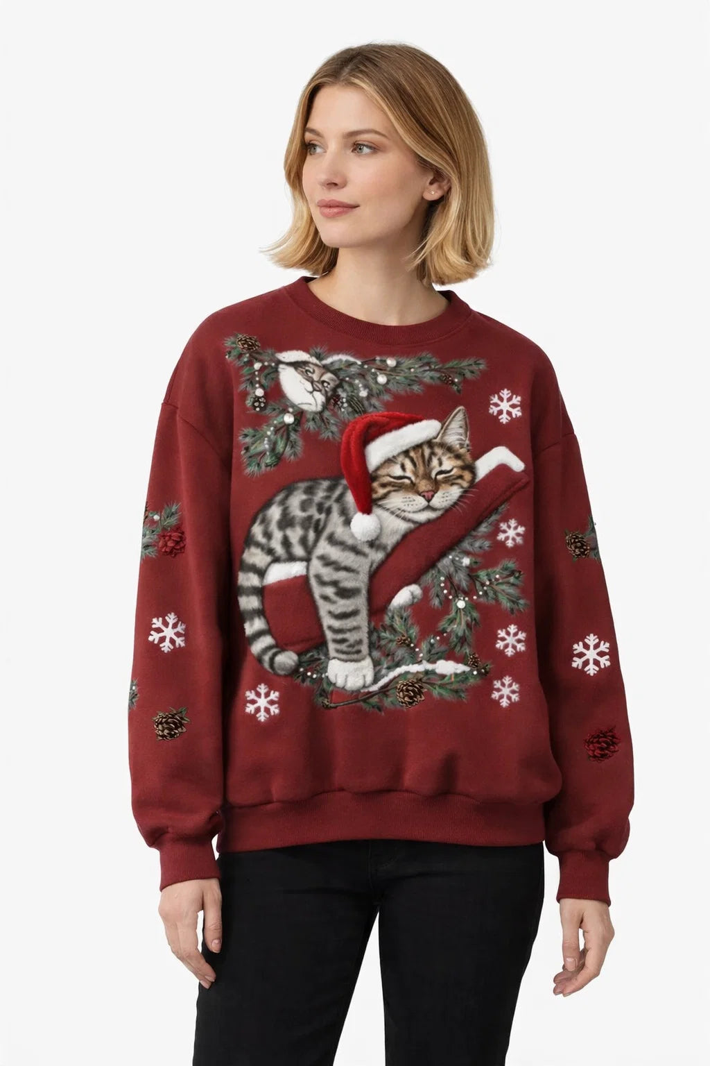 Weihnachtskatzen-Pullover