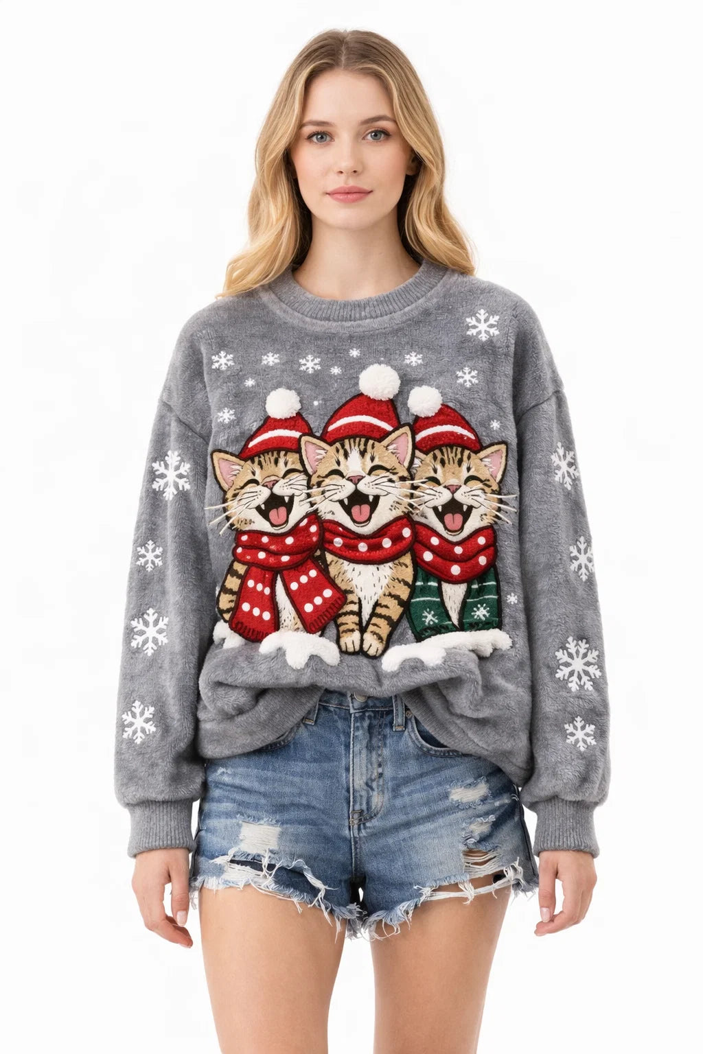 Weihnachtskatzen-Pullover