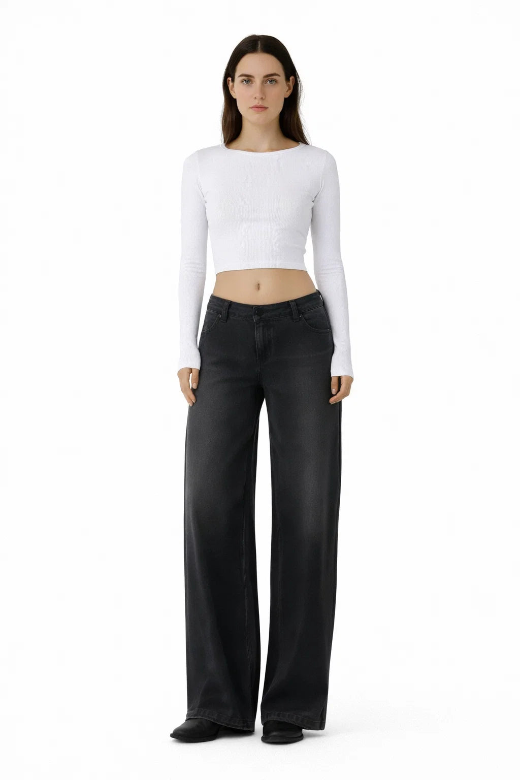 High-Waist Wide Jeans