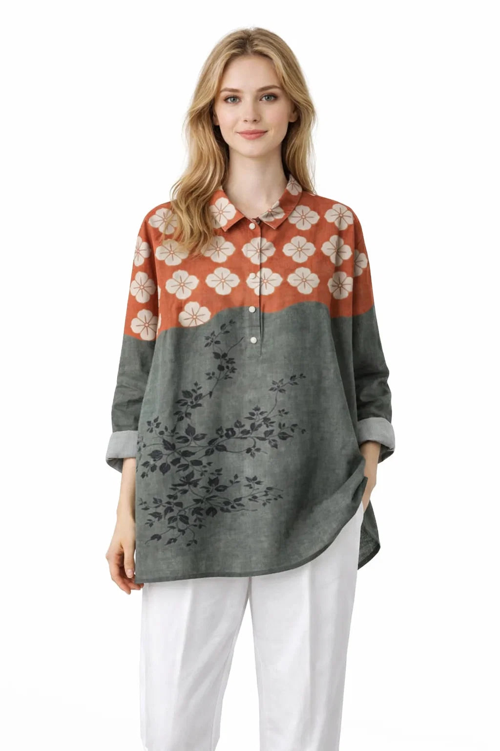 Patchwork-Streifenhemd