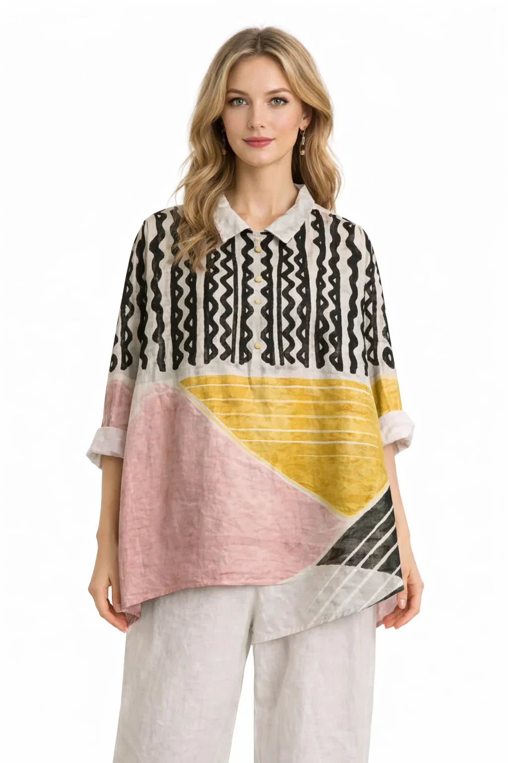 Patchwork-Streifenhemd