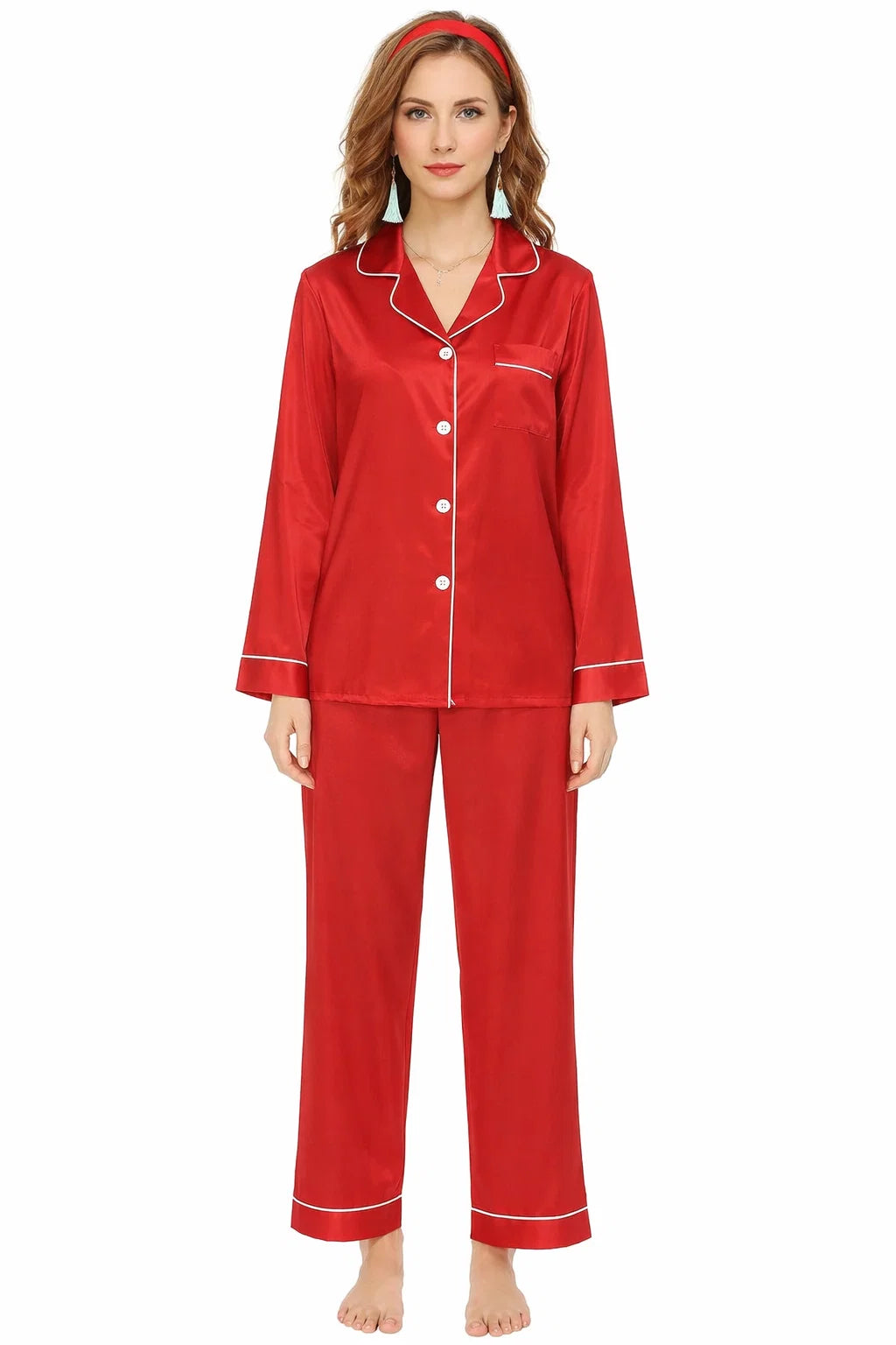 Elegantes Satin-Pyjama-Set