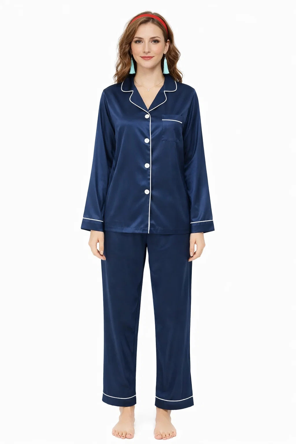 Elegantes Satin-Pyjama-Set