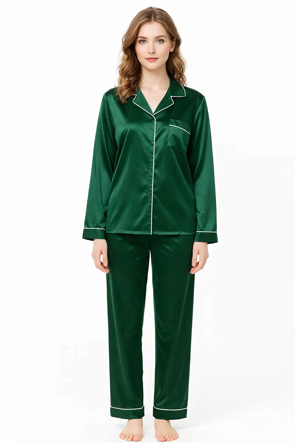 Elegantes Satin-Pyjama-Set