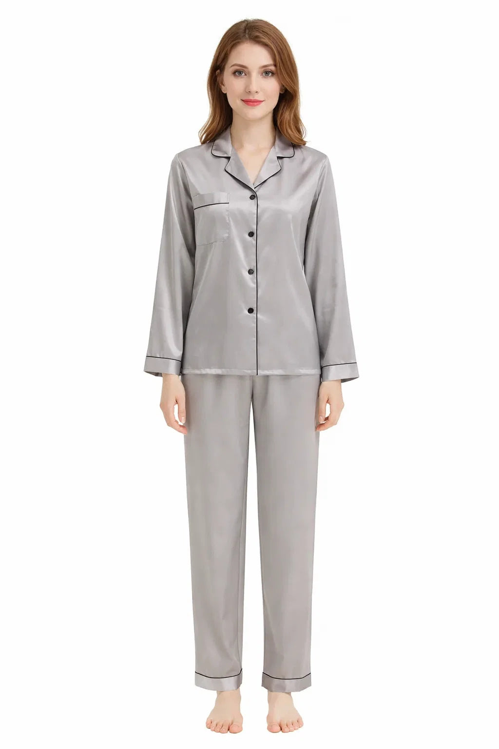 Elegantes Satin-Pyjama-Set