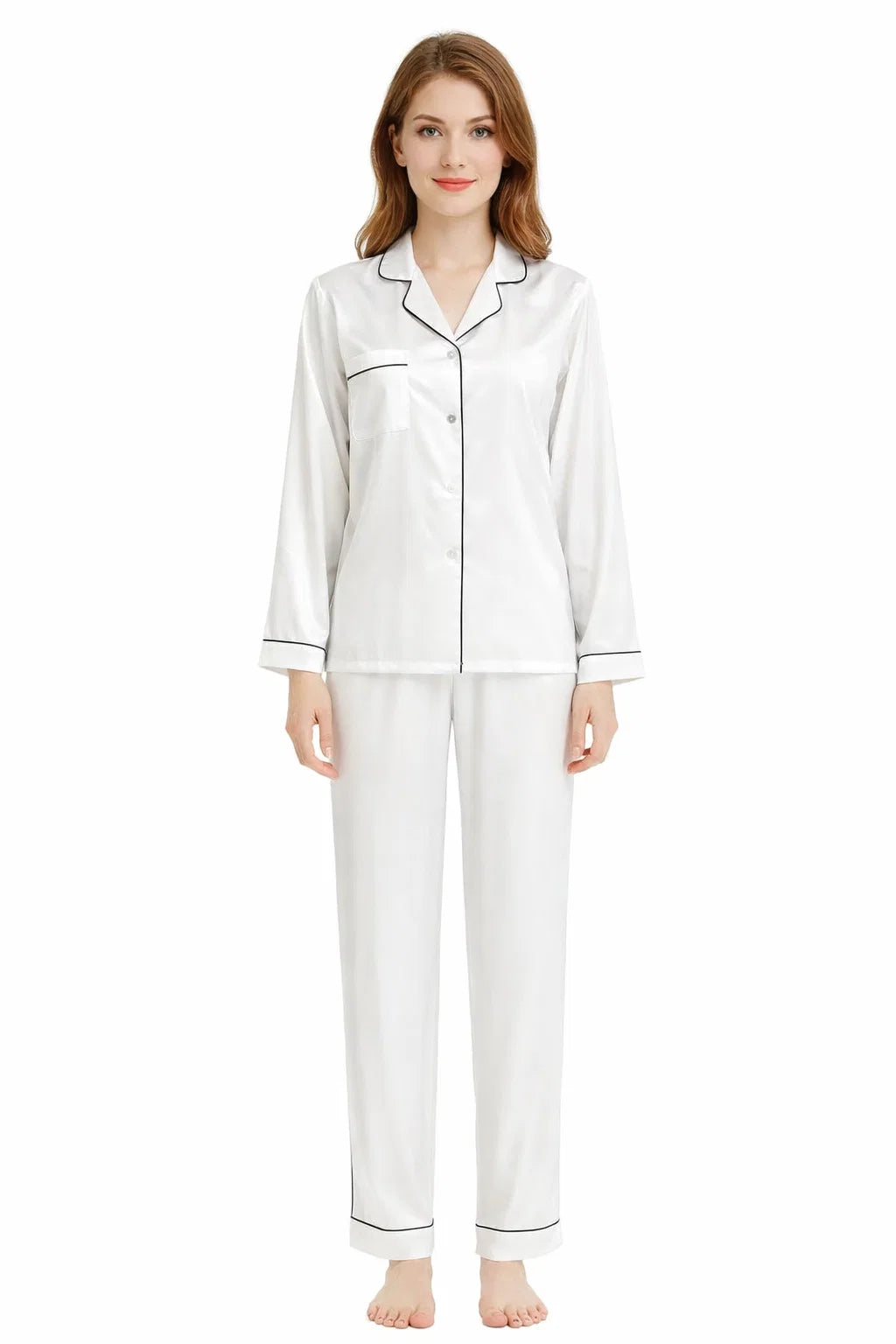 Elegantes Satin-Pyjama-Set