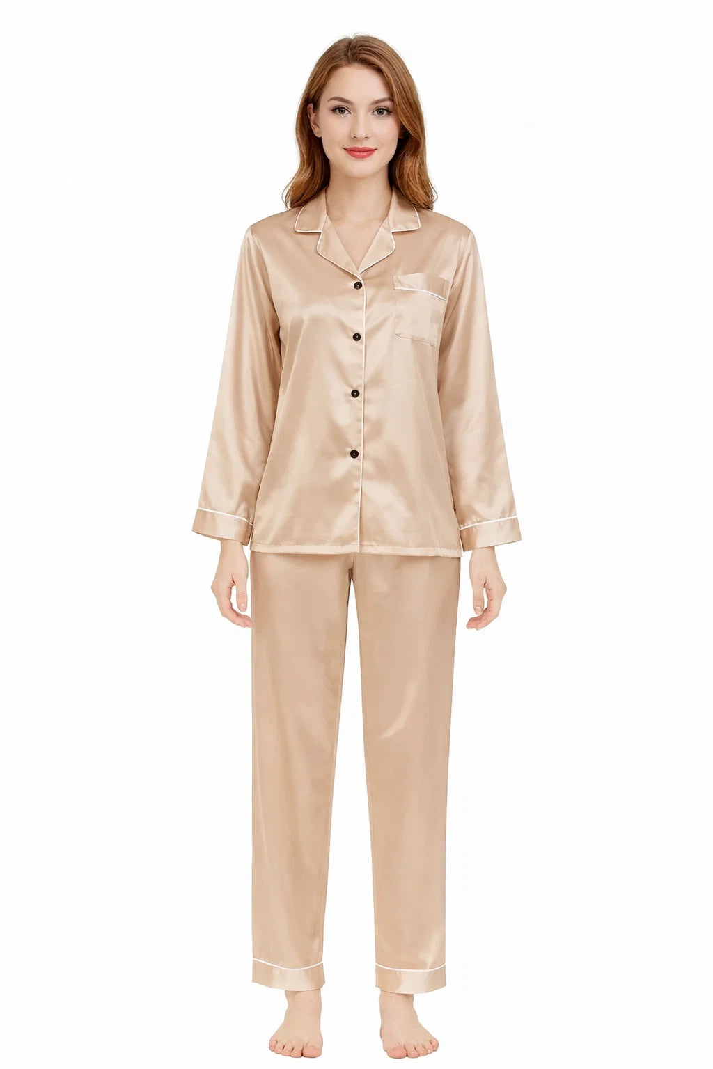 Elegantes Satin-Pyjama-Set