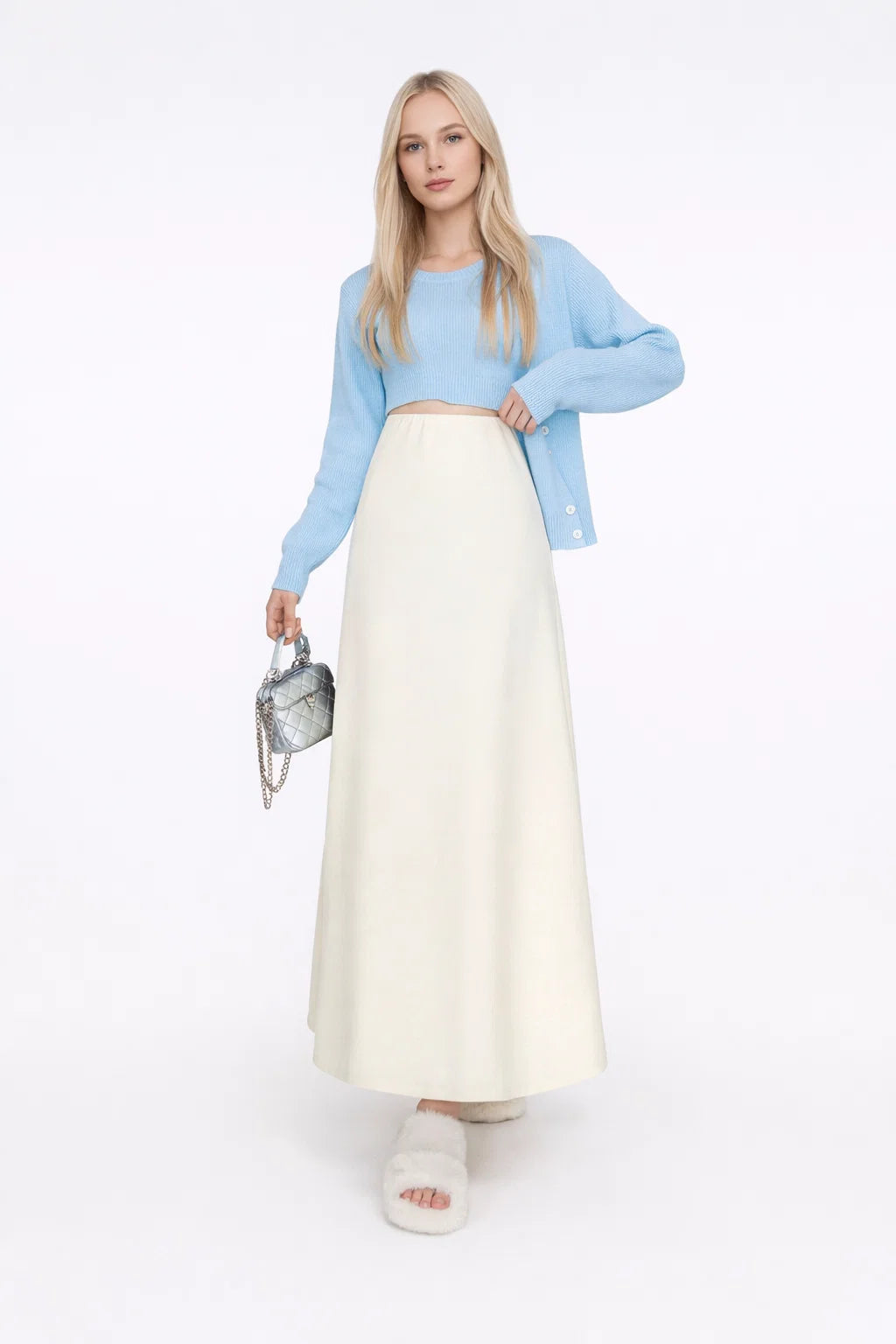 Elegant Draped Midi-Rock