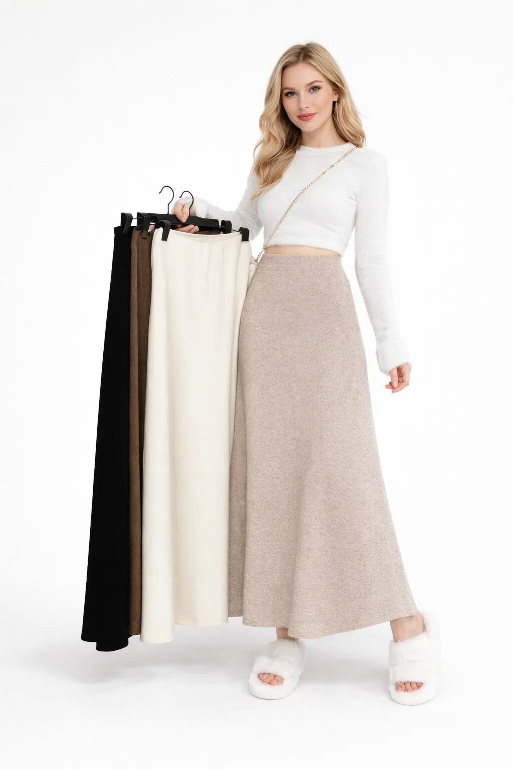 Elegant Draped Midi-Rock