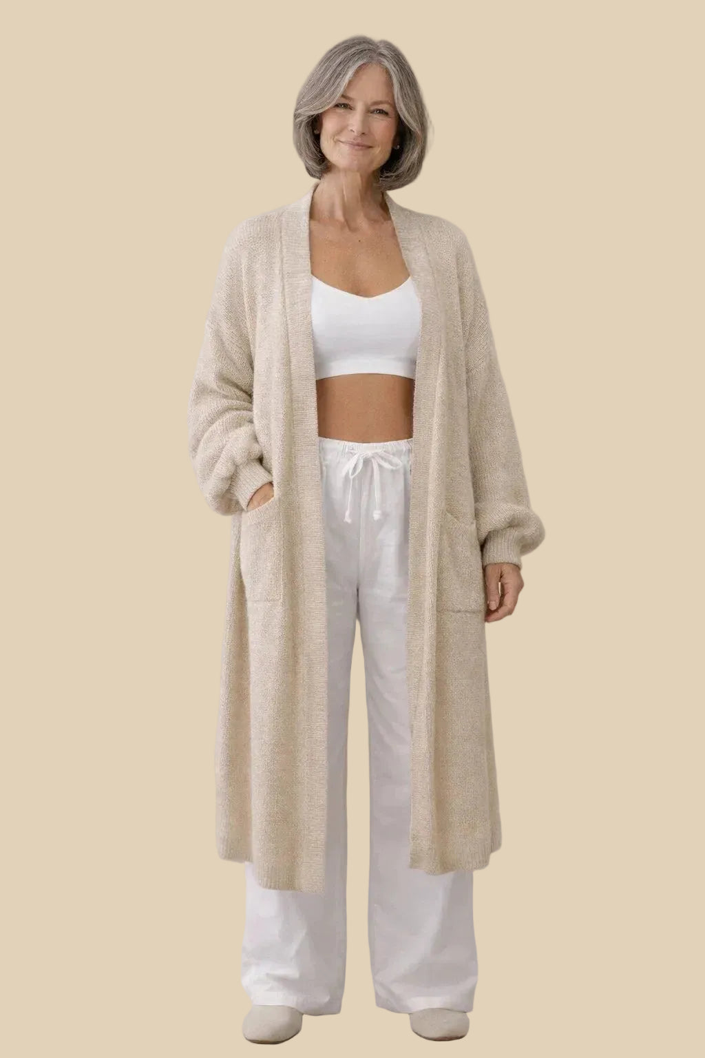 Langer Oversize Strickcardigan