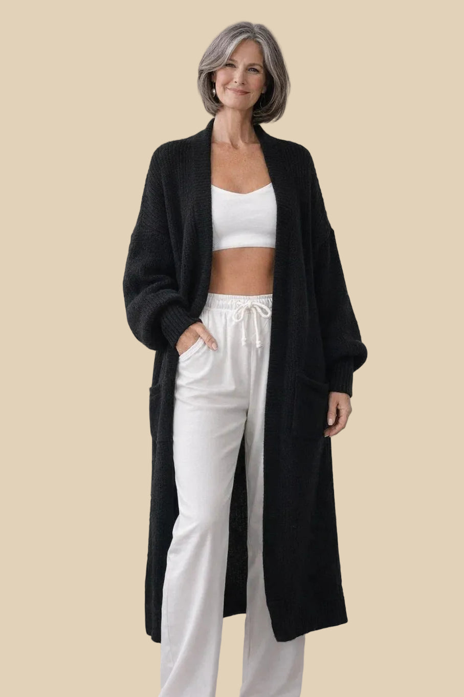 Langer Oversize Strickcardigan