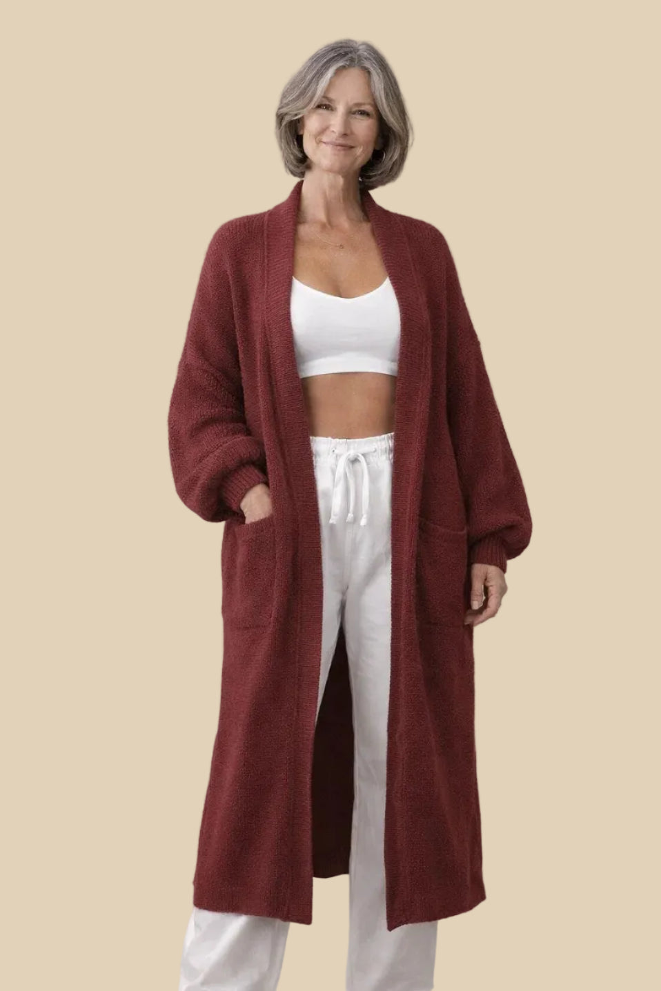 Langer Oversize Strickcardigan