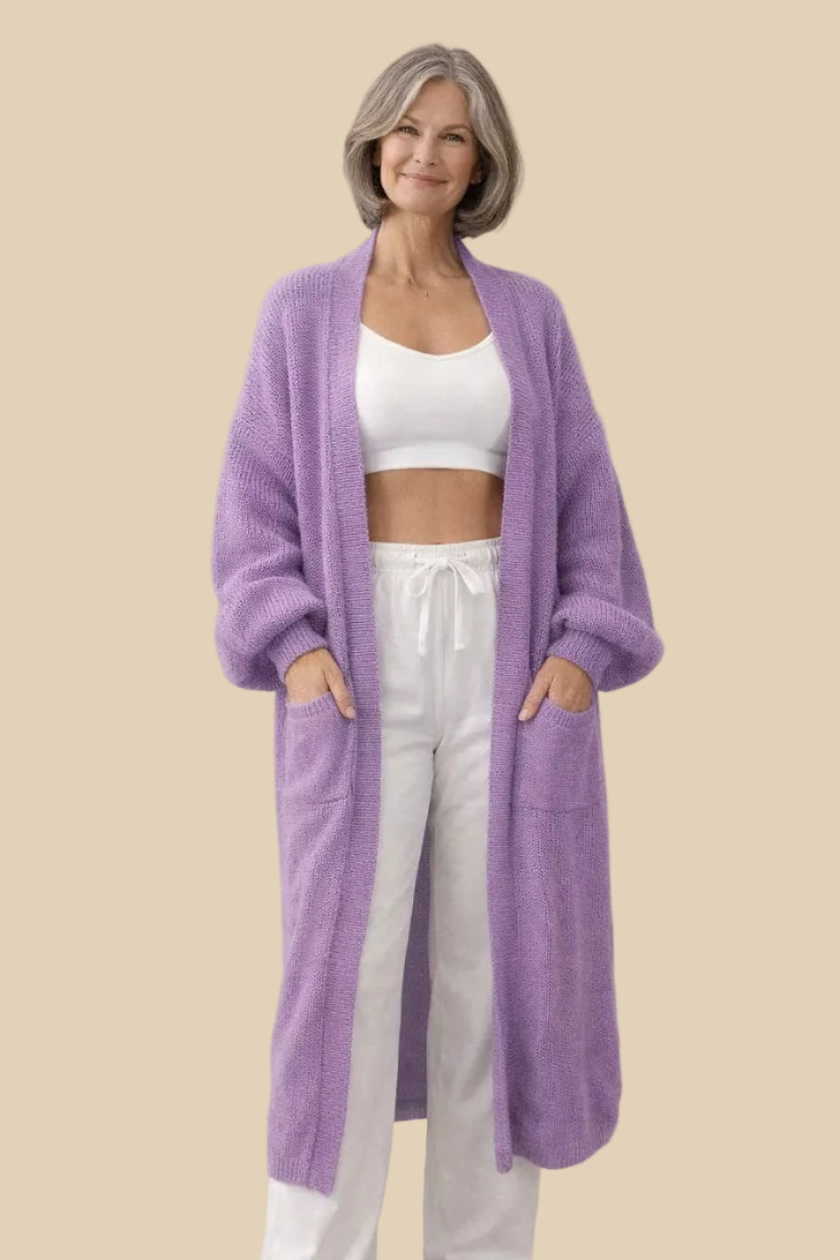 Langer Oversize Strickcardigan