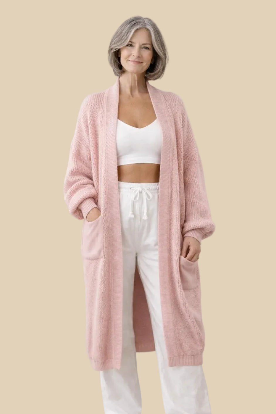 Langer Oversize Strickcardigan