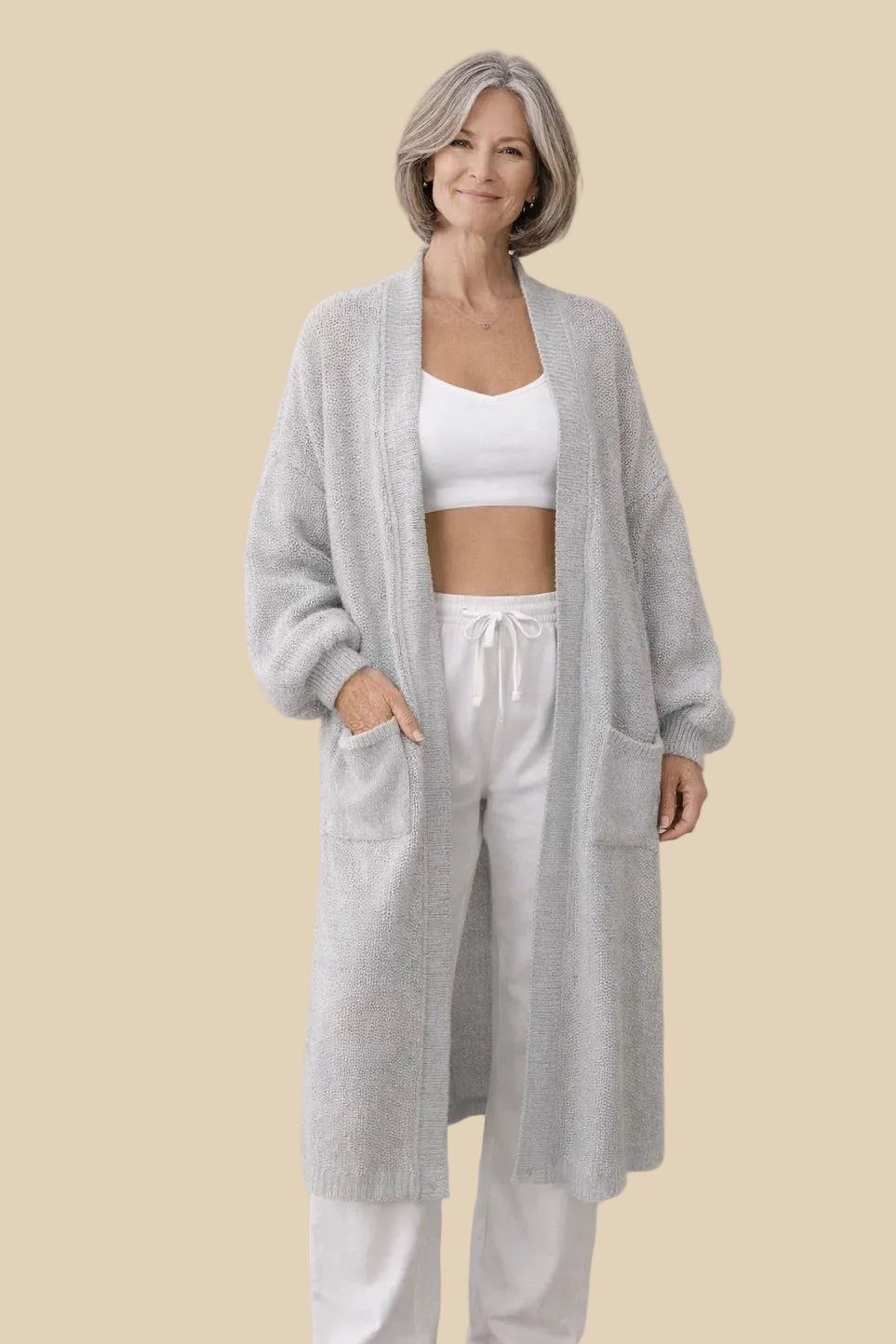 Langer Oversize Strickcardigan