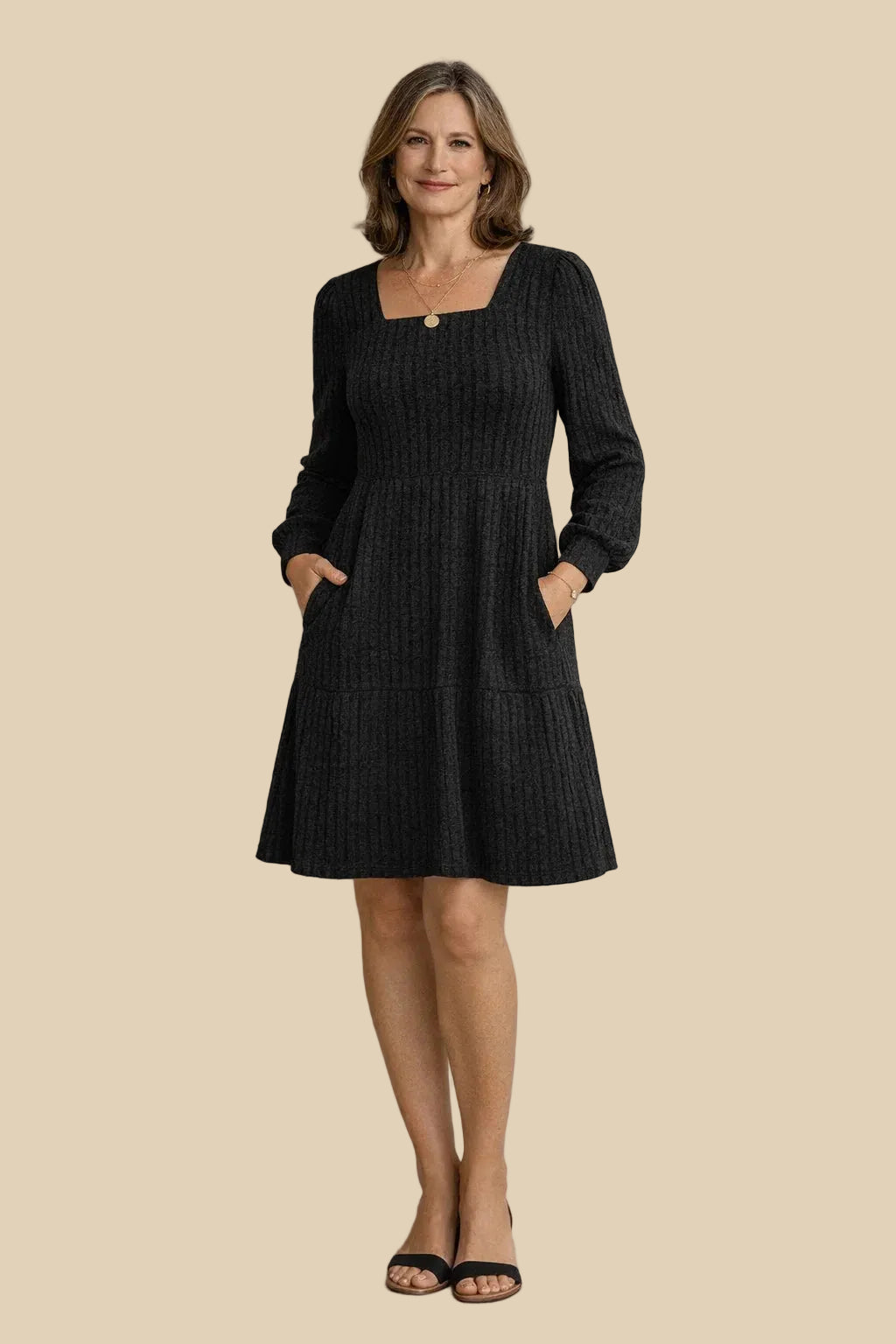 Renia Squareknit Kleid