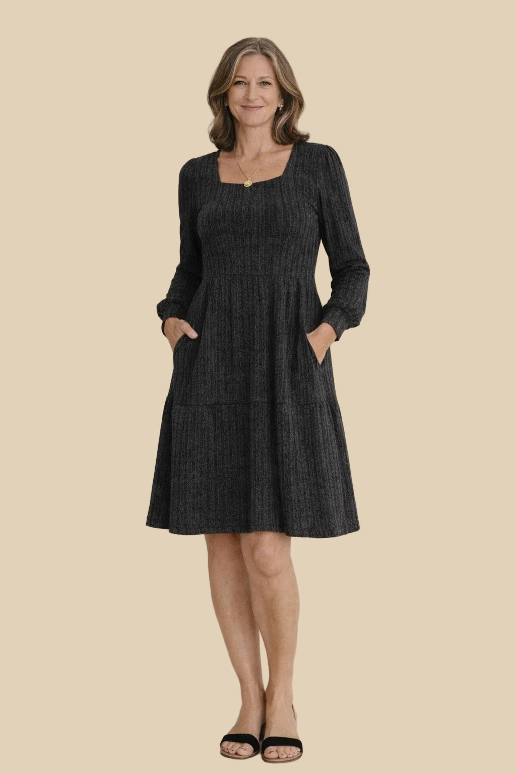 Renia Squareknit Kleid