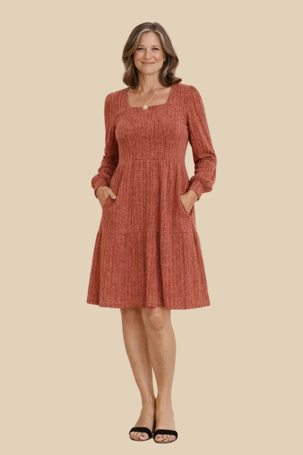 Renia Squareknit Kleid