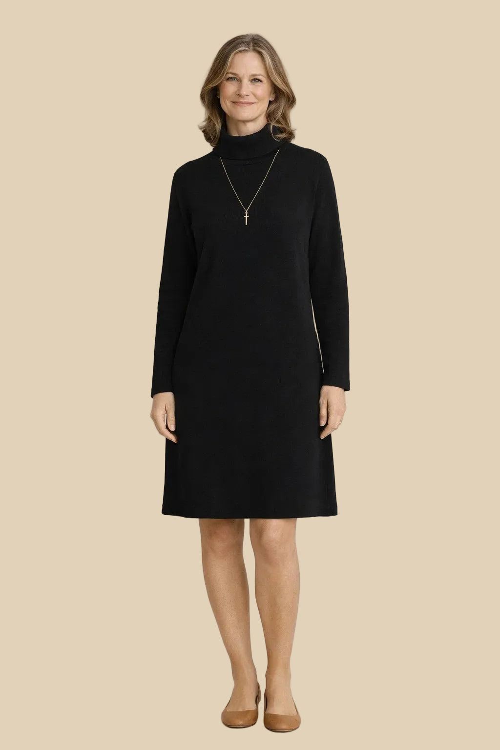 Arlena Samt-Turtleneck Kleid