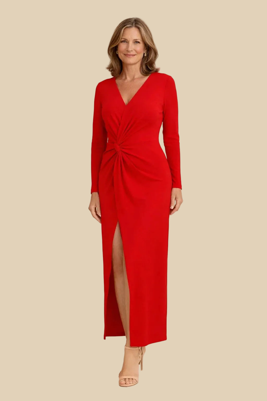 V-Ausschnitt Kleid Schlitz