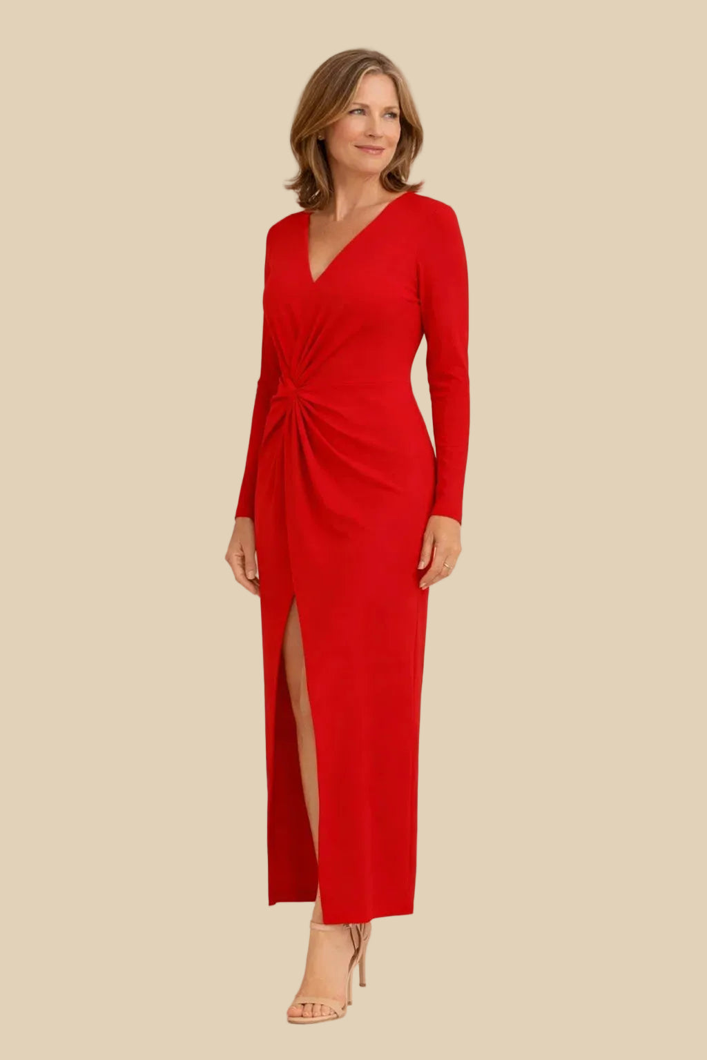 V-Ausschnitt Kleid Schlitz