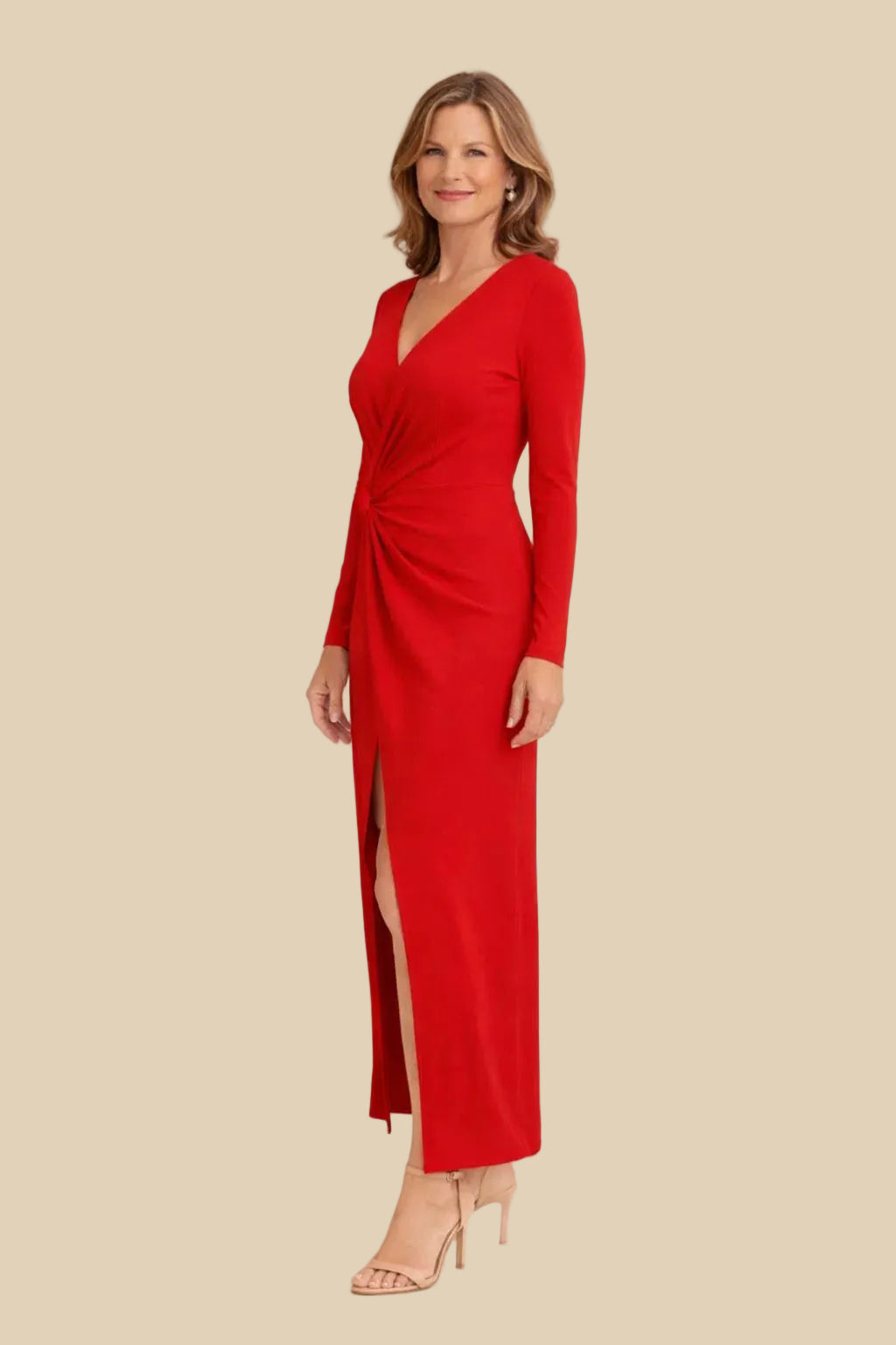 V-Ausschnitt Kleid Schlitz