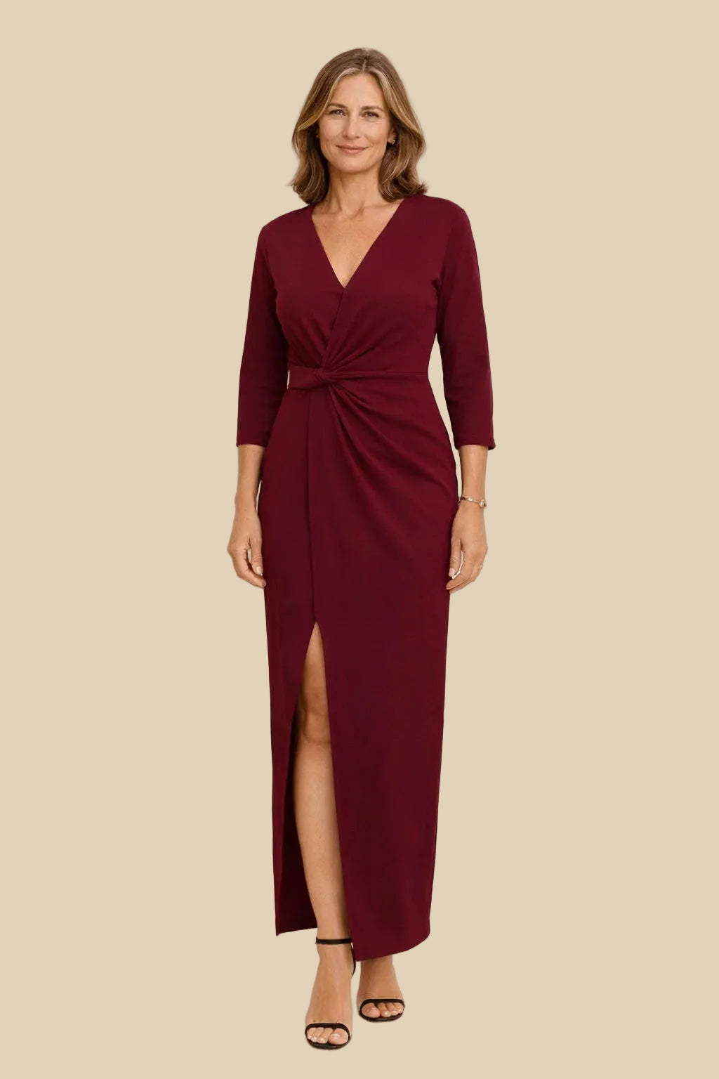 V-Ausschnitt Kleid Schlitz