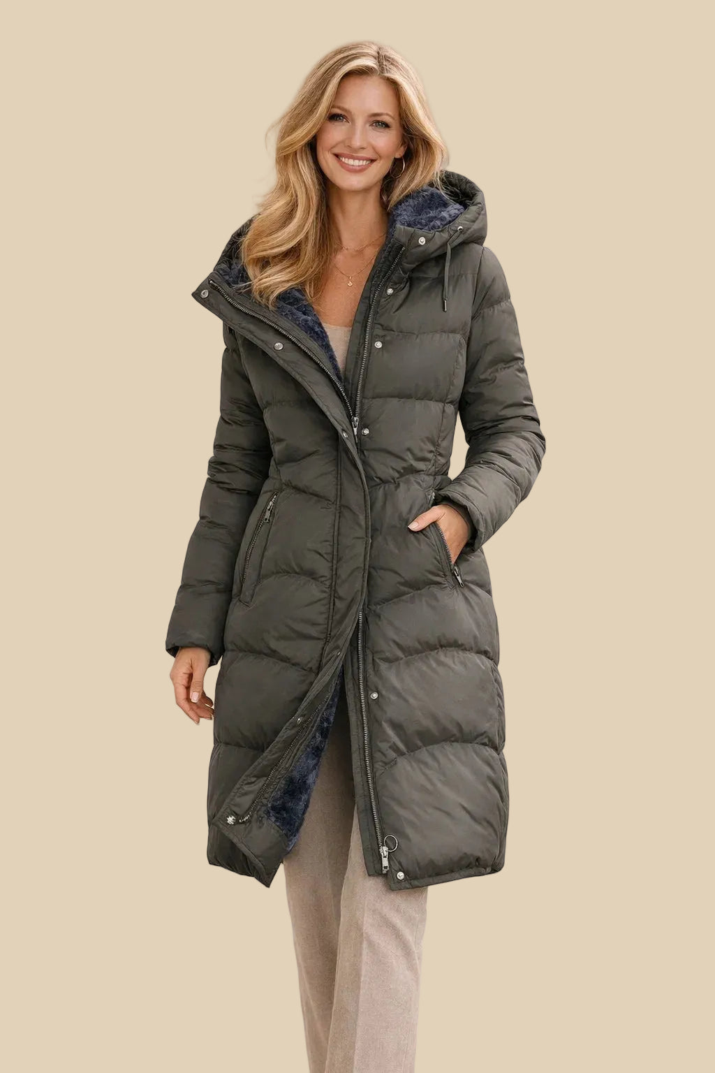 Kapuzen Winter Steppmantel