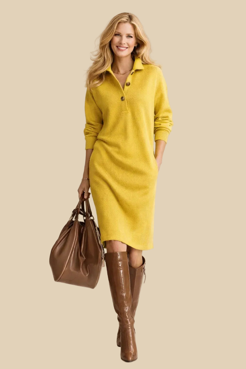 Strickkleid mit Knopfleiste