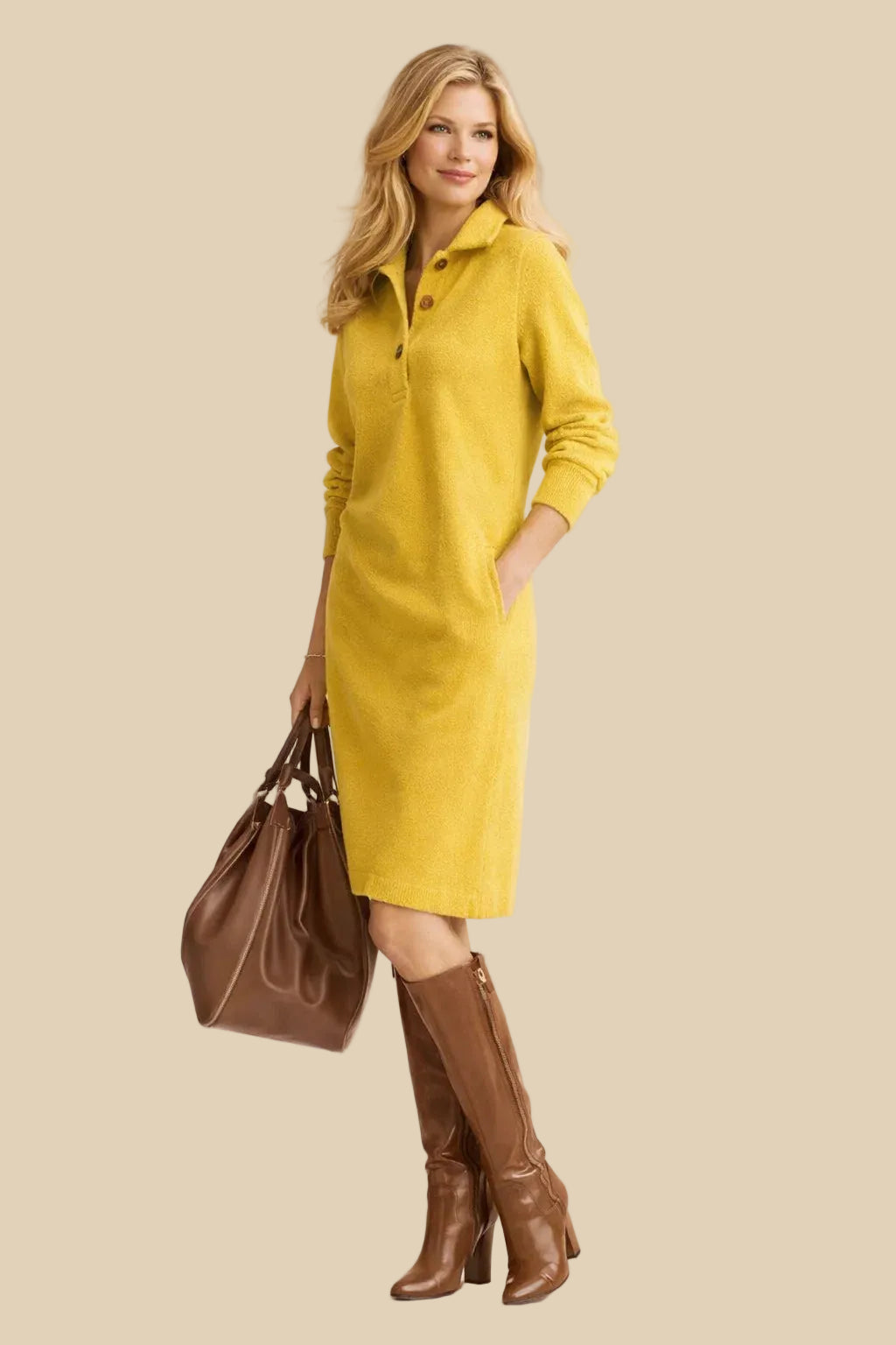 Strickkleid mit Knopfleiste