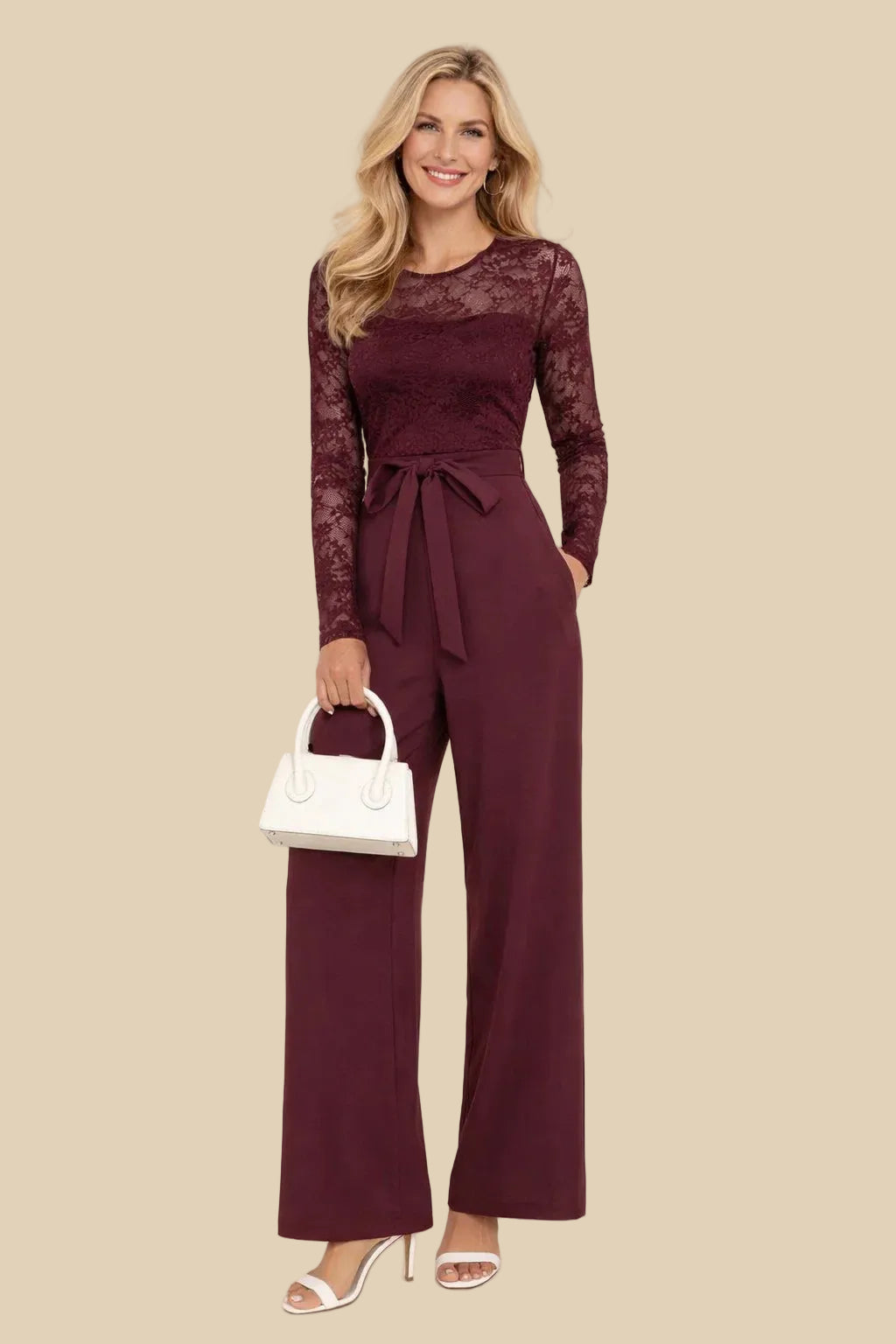 Spitzen-Jumpsuit mit Wide-Leg