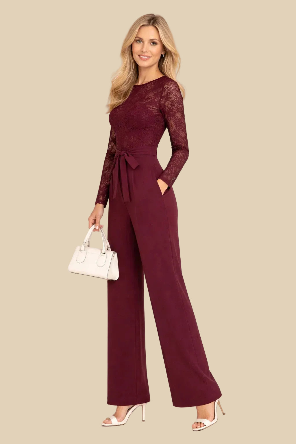Spitzen-Jumpsuit mit Wide-Leg